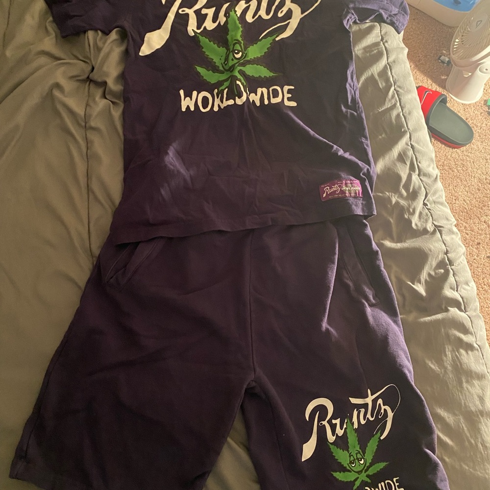 Vibrant Purple and Green Short Sleeve Tee